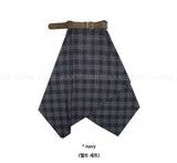 [BELT SET] FLOW PLAID CHECK SKIRT