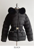 Loera Fur Hood Short Padding Jumper (Belt Set)