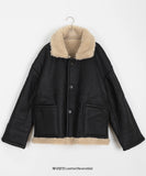 Bellon Reversible Leather Suede Fleece Mustang - Wool 50