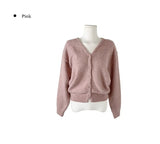 Jaenun Wool V-Neck Loose Knit Cardigan