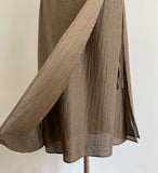 Foven Cowl Neck Wrinkle Banding Wrap Long One Piece
