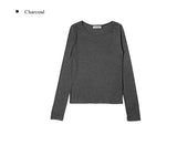 [1+1][MADE] Border Layered Tencel Long Sleeve T-shirt