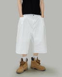 One-tuck Bermuda denim pants
