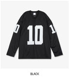 Sporty Numbering Mash V-Neck Long Sleeve