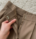 Eslin Two Pin Tuck Wide Slacks