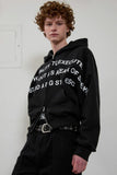 lettering hoodie zip-up
