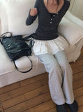 Rube Stripe V-Neck Button Long Sleeve T-Shirt