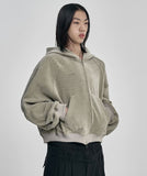 Corduroy Short Zip-Up Hoodie