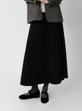 Brush wrap style flare long skirt