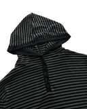 STRIPE BUTTON HOOD T