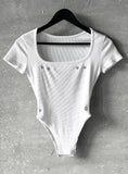 Pins Eyelet Bodysuit Tee