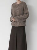 [Premium] Peanut Wool Cable Knit