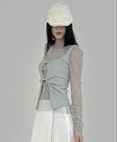 Mesh shirring round tee