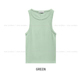 [U-BASIC] Pudding incision round ribbed sleeveless