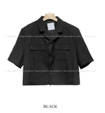 Summer rubbing linen crop jacket
