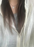 TWISTED KNIT HOOD ZIP-UP