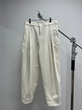 Solid Two-Tuck Cotton Pants