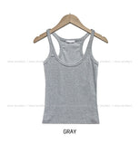 [U-BASIC] Boldy Line Ribbed Crop Sleeveless
