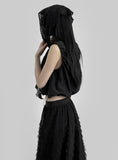 Punching Knit Bonnet Scarf