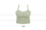 [with cup] LACE BUTTON SLEEVELESS