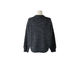 Nav Button Label Patch Round Wool Knit