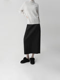 Brushed Banding Back Silt Long Skirt