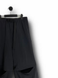 Two-way Open Cutting Nylon Wide Pants