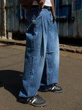 Side Two-Tuck Wide Denim
