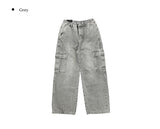 Muscle Cargo Denim Wide Pants