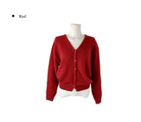 Jaenun Wool V-Neck Loose Knit Cardigan