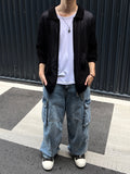 Cold Punching Collar Knit Zip-Up