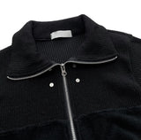 (WOOL) KNIT FUR ZIP-UP