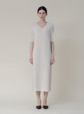 [Premium] Wool Knit V-Neck Long One Piece