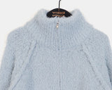 Gicle loose fit half zip-up boucle knit