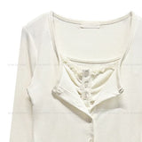 Seni Lace Button Layered Cardigan