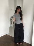 Bills Nylon Cargo Pintuck String Wide Pants