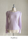 Spring Ersa Heart Neck Ribbed T-Shirt