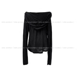 Tenshi see-through shirring drape hoodie