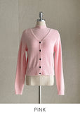 [10% wool] Baon Boucle Semi Turtleneck Knit Cardigan Set