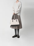 Leaven Wool Check Pleated Skirt