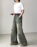 Naughty Double Knee Wide Denim