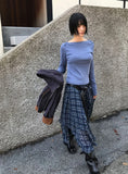BOAT NECK SLIT LONGSLEEVE