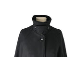 Naren High Neck Quilted Wool Belt Long Coat
