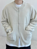 Rio Diamond Damage Knit Zip-Up