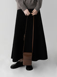 Flared Ribbed Long Skirt