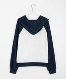 [BAONHAUS] Printed Color Raglan Hood Zip-Up