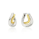 Etreve Silver Note Wave One-Touch Earrings