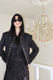 Cotton snap tweed jacket