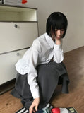 BLOOM FRILL STRIPE SHIRT