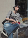 Perm Printing Crop Short Sleeve T-shirt